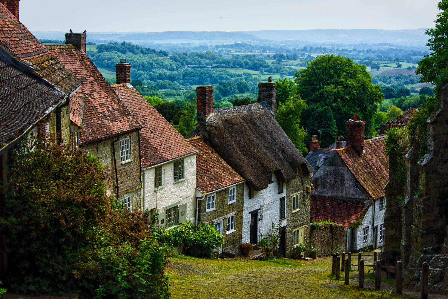 The beautiful village of Shaftesbury in Dorset, England.