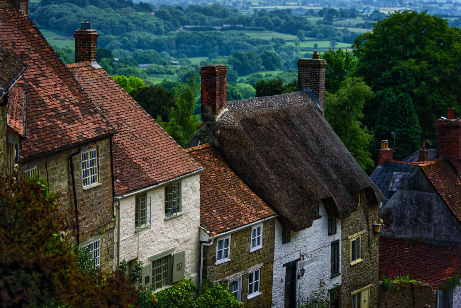 The beautiful village of Shaftesbury in Dorset, England.